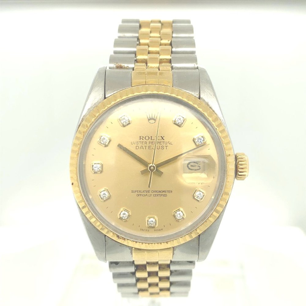 Rolex Datejust 36mm 16013 Champagne Diamond Dial